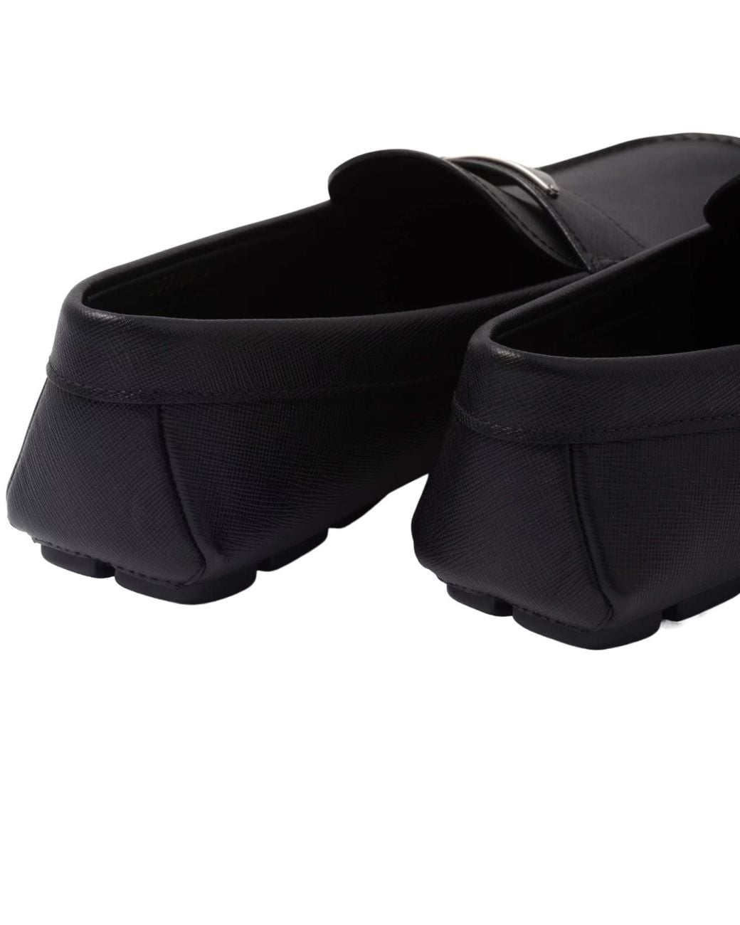 Prada Black Triangle-Logo Loafers for men