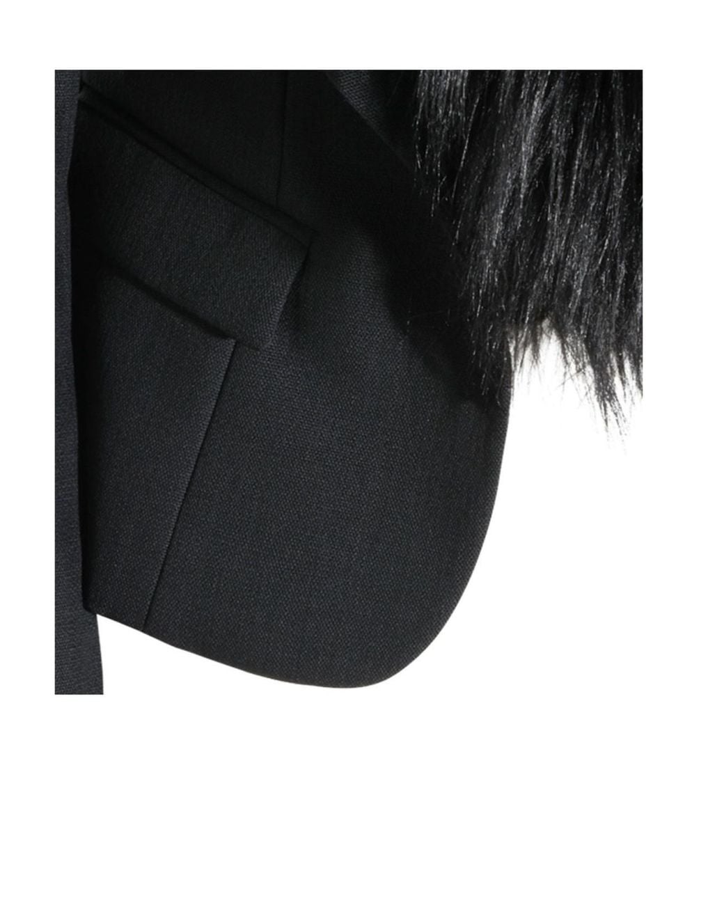 Elisabetta Franchi Black Fur-Effect Collar Jacket