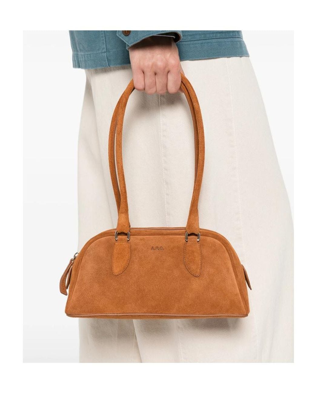 A.P.C. Brown Paloma Suede Shoulder Bag