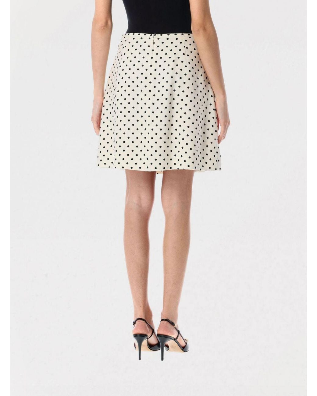Valentino Natural Polka Dot Printed Mini Skirt