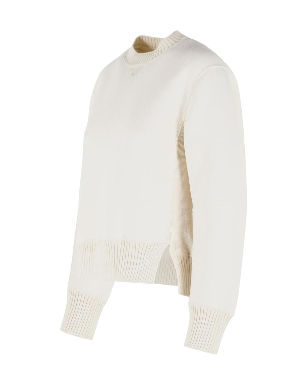 Sacai White Crew-Neck Knit Top