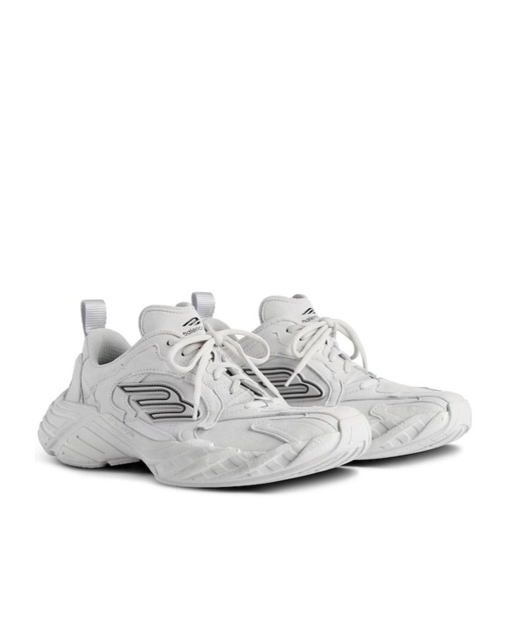 Balenciaga White Monday Lace-Up Sneakers