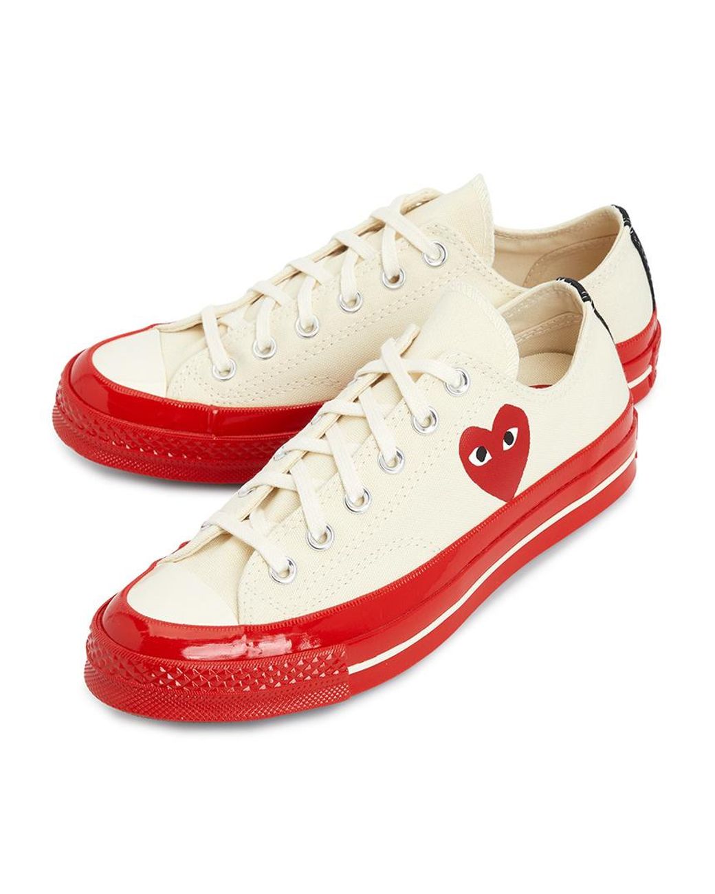 Comme des Garçons Red Round Toe Sneakers for men