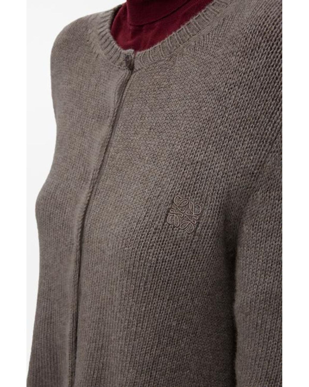 Loewe Gray Long-Sleeved Cardigan