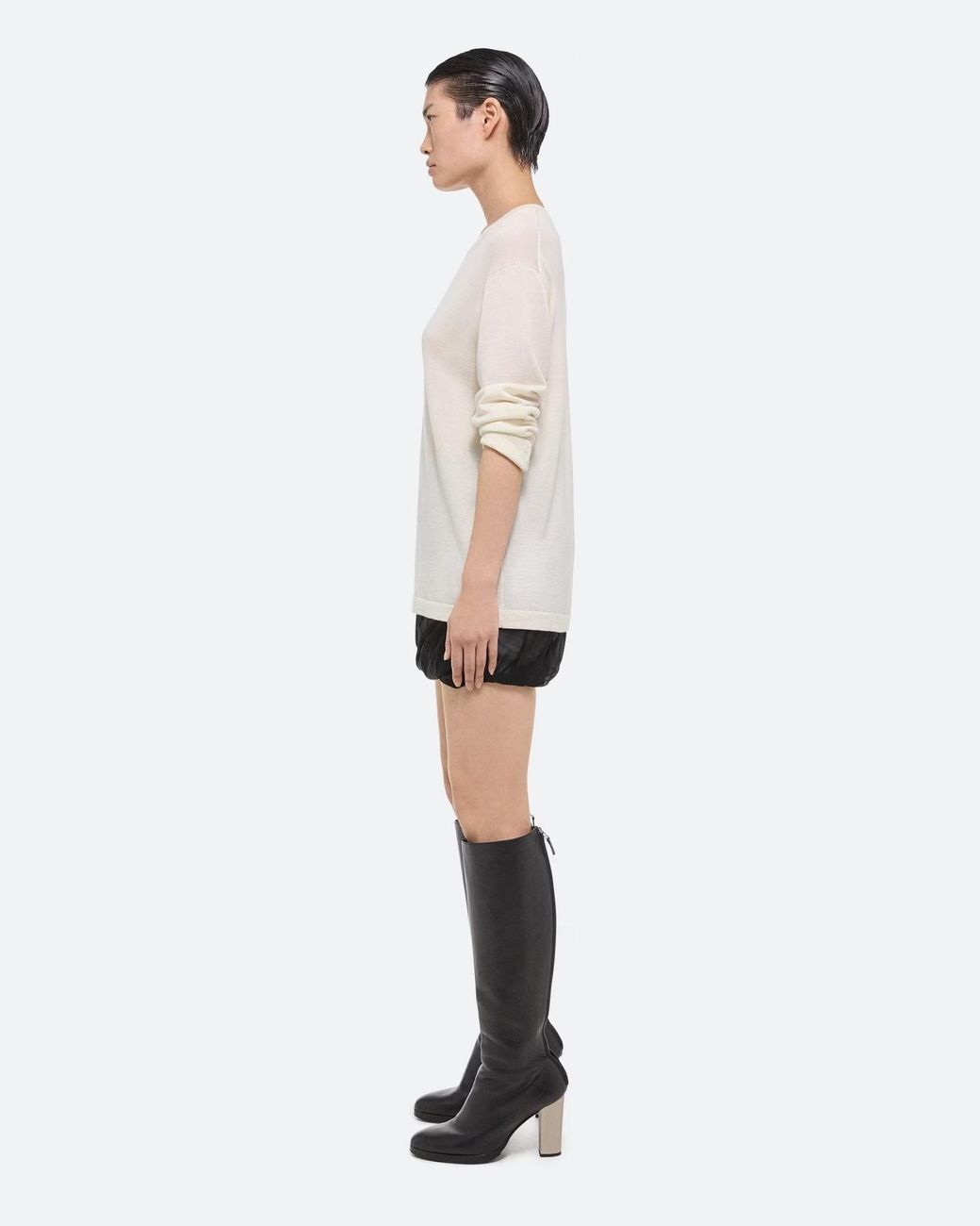 Helmut Lang Black Silk Bubble Skirt