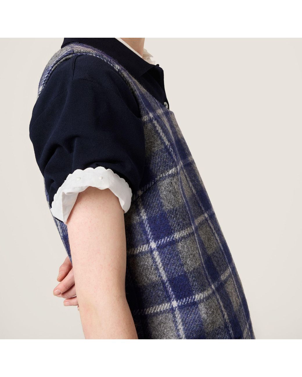 Miu Miu Blue Plaid Mini Dress