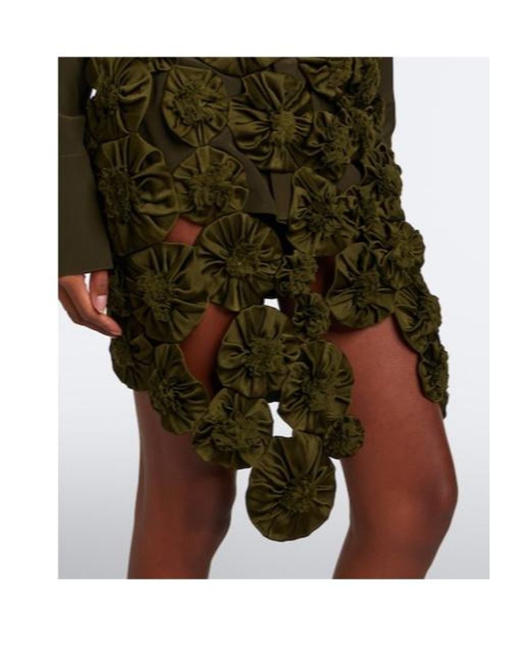 Victoria Beckham Green Floral-Decorated Midi Dress
