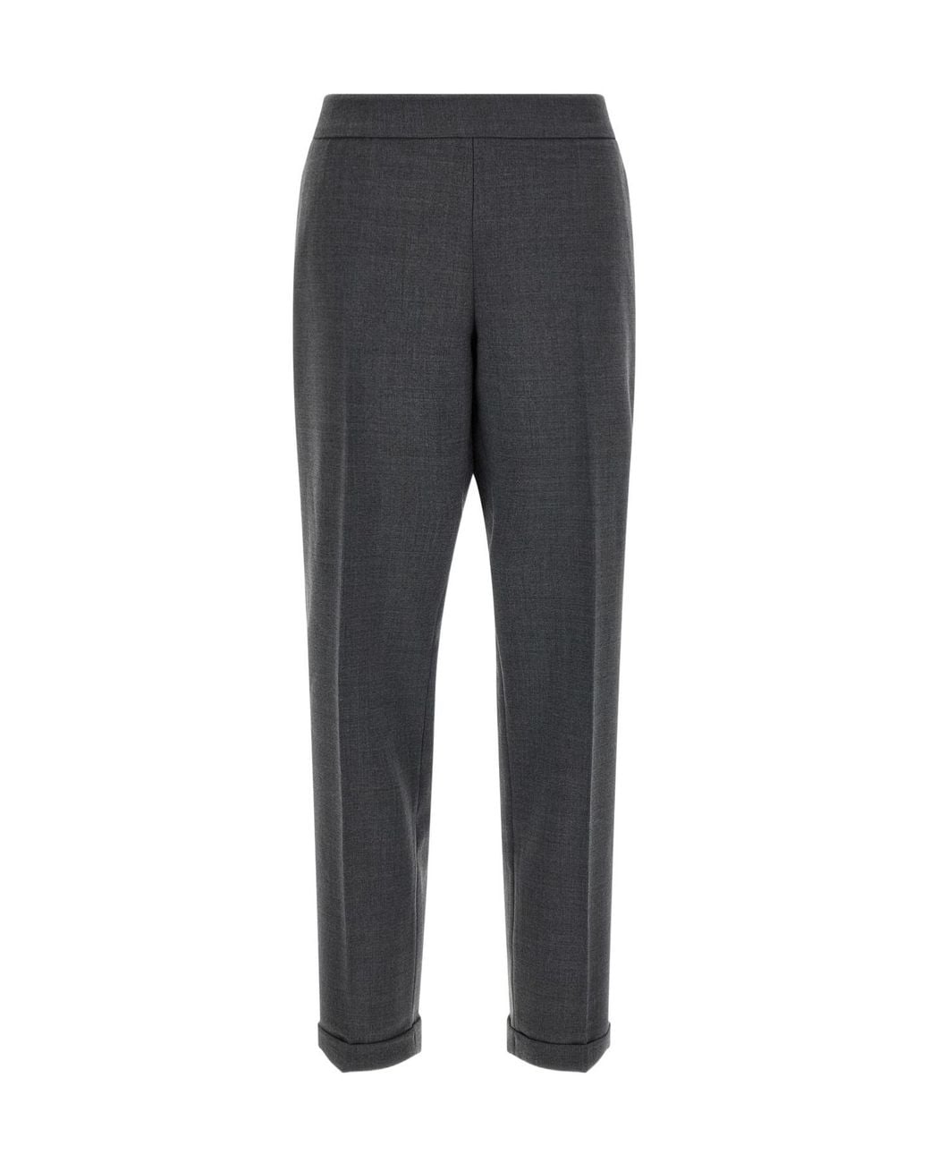 Alberto Biani Gray Cropped Turn-Up Pants