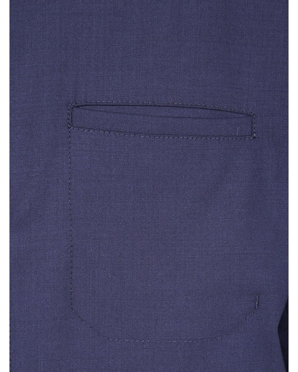 Herno Blue Long-Sleeved Button-Up Shirt for men