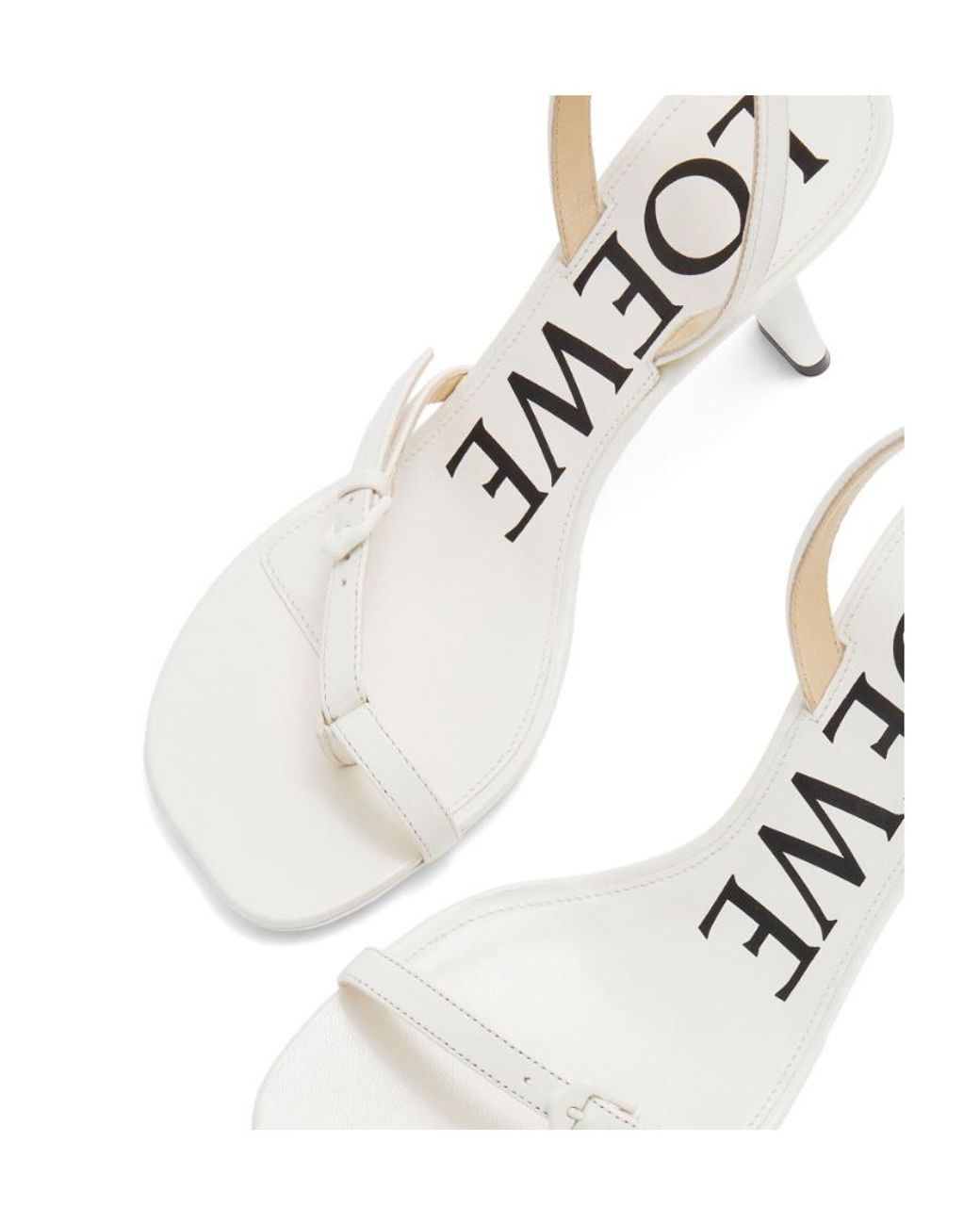 Loewe White Petal Stiletto Sandal