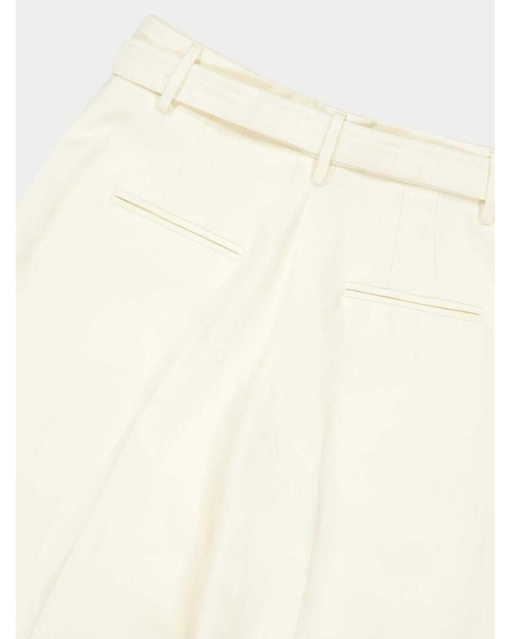 Gabriela Hearst White Norman Textured-Linen Trousers