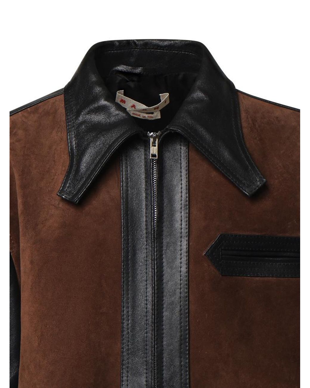 Marni Brown Long Sleeve Zip-Up Jacket for men