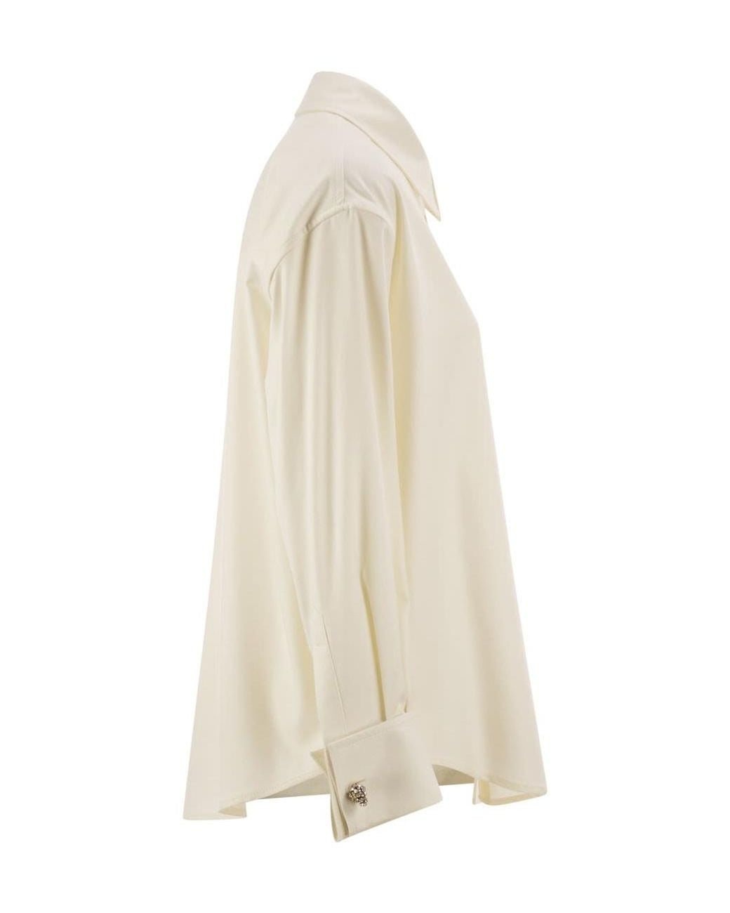 Fabiana Filippi White Long-Sleeved Shirt With Jeweled Details