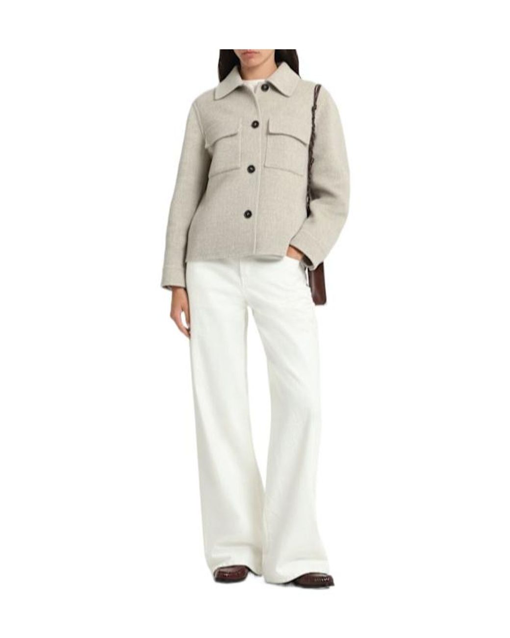 Brunello Cucinelli Natural Wool Blend Short Coat