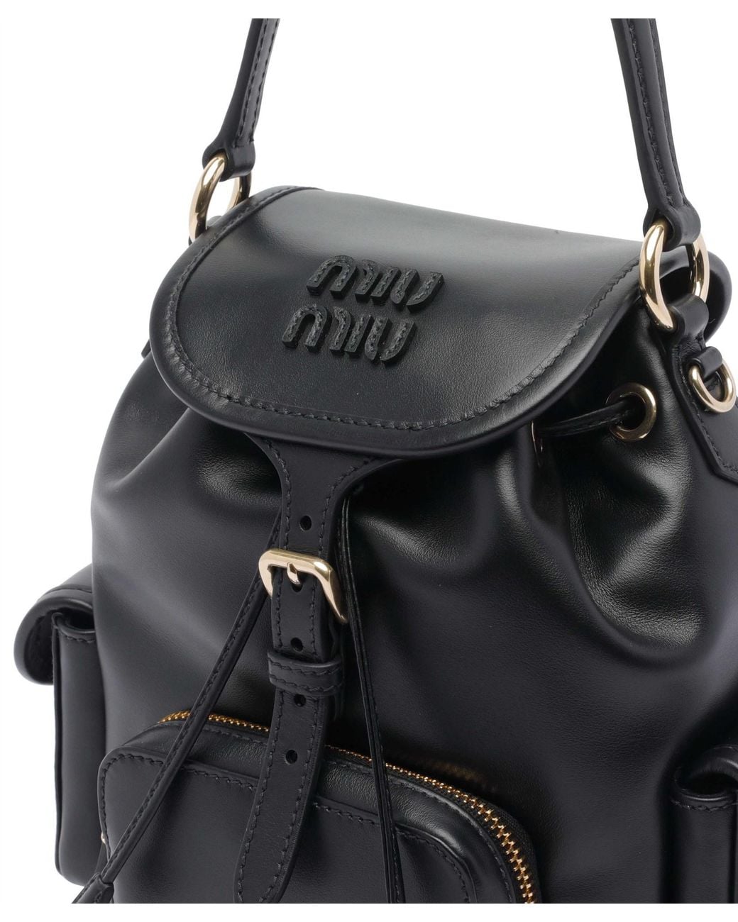 Miu Miu Black Flap Backpack