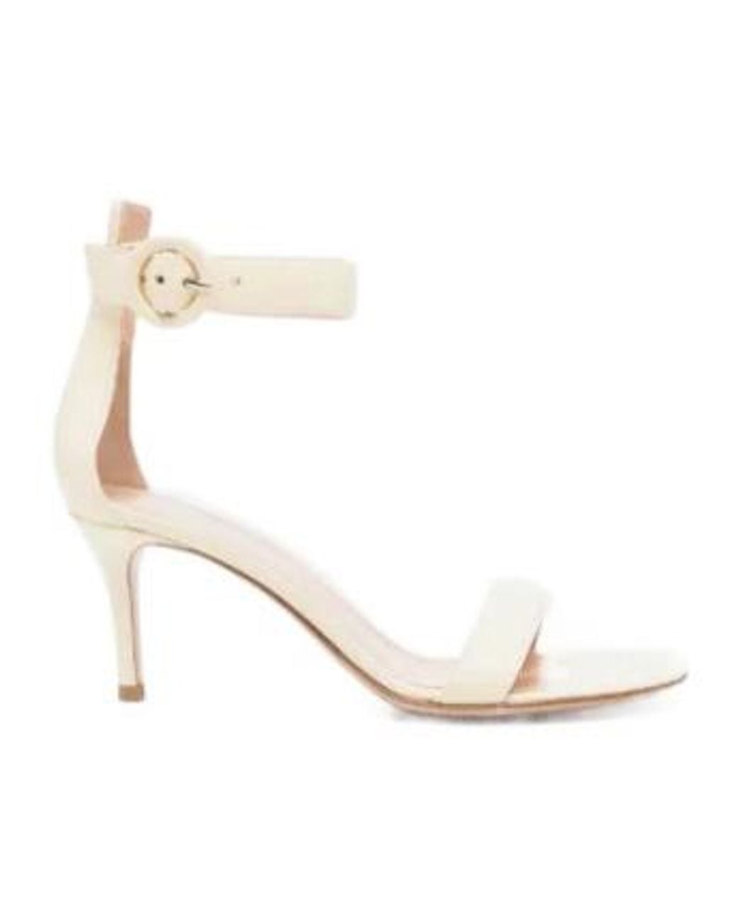 Gianvito Rossi White 65Mm Portofino Ankle-Strap Leather Sandals