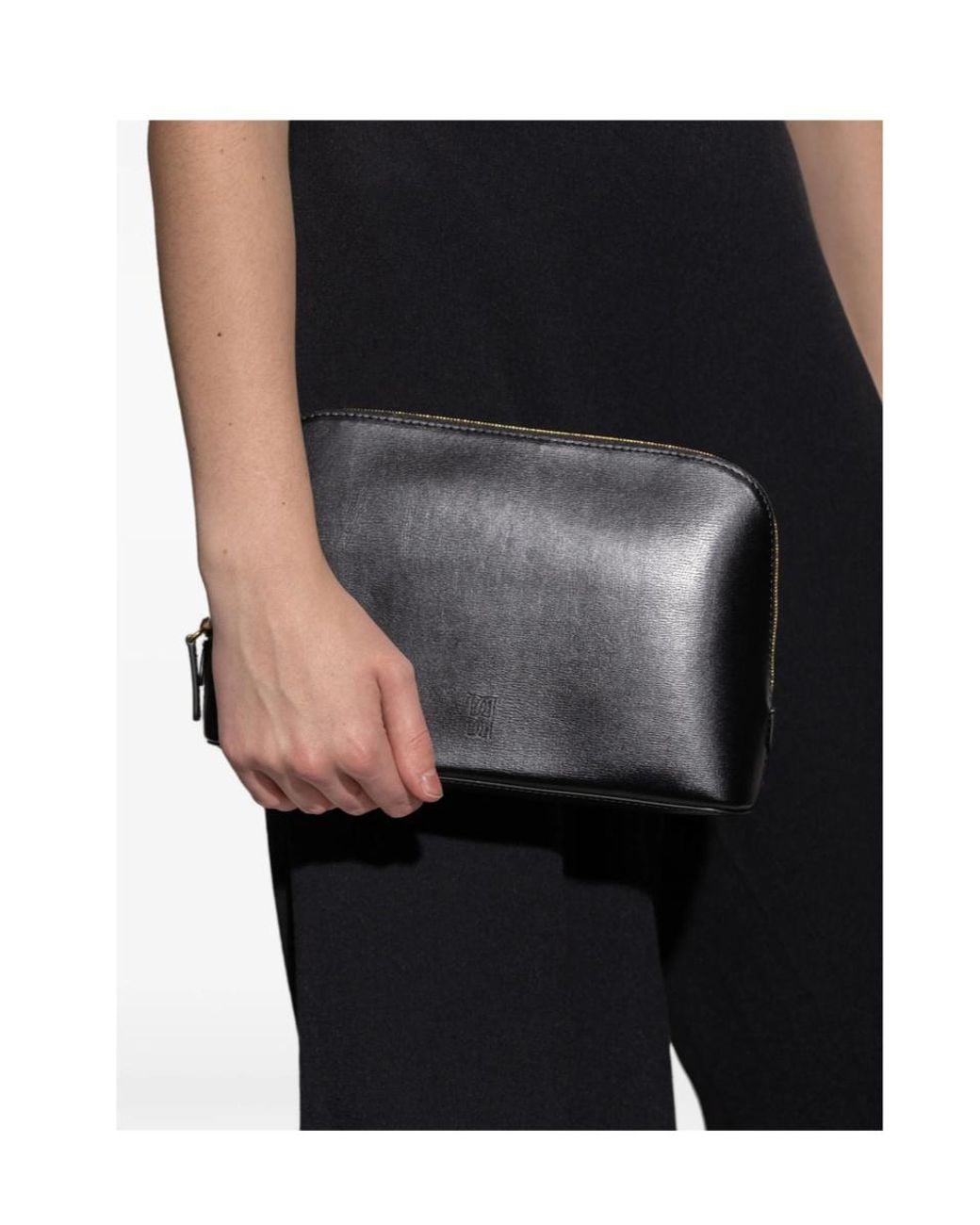 By Malene Birger Black Zipper Clutch