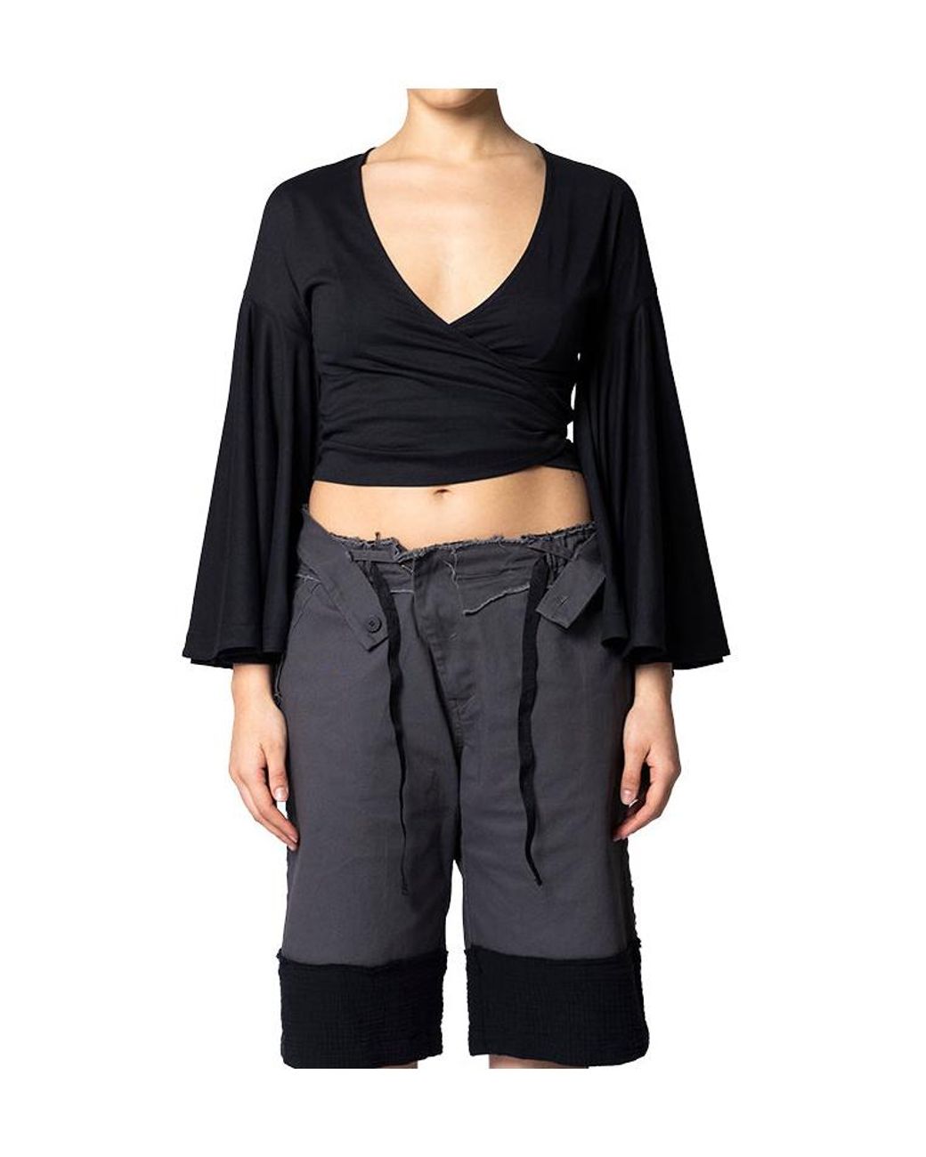Jacquemus Black Le Cache Coeur Ventadou Wrap Top