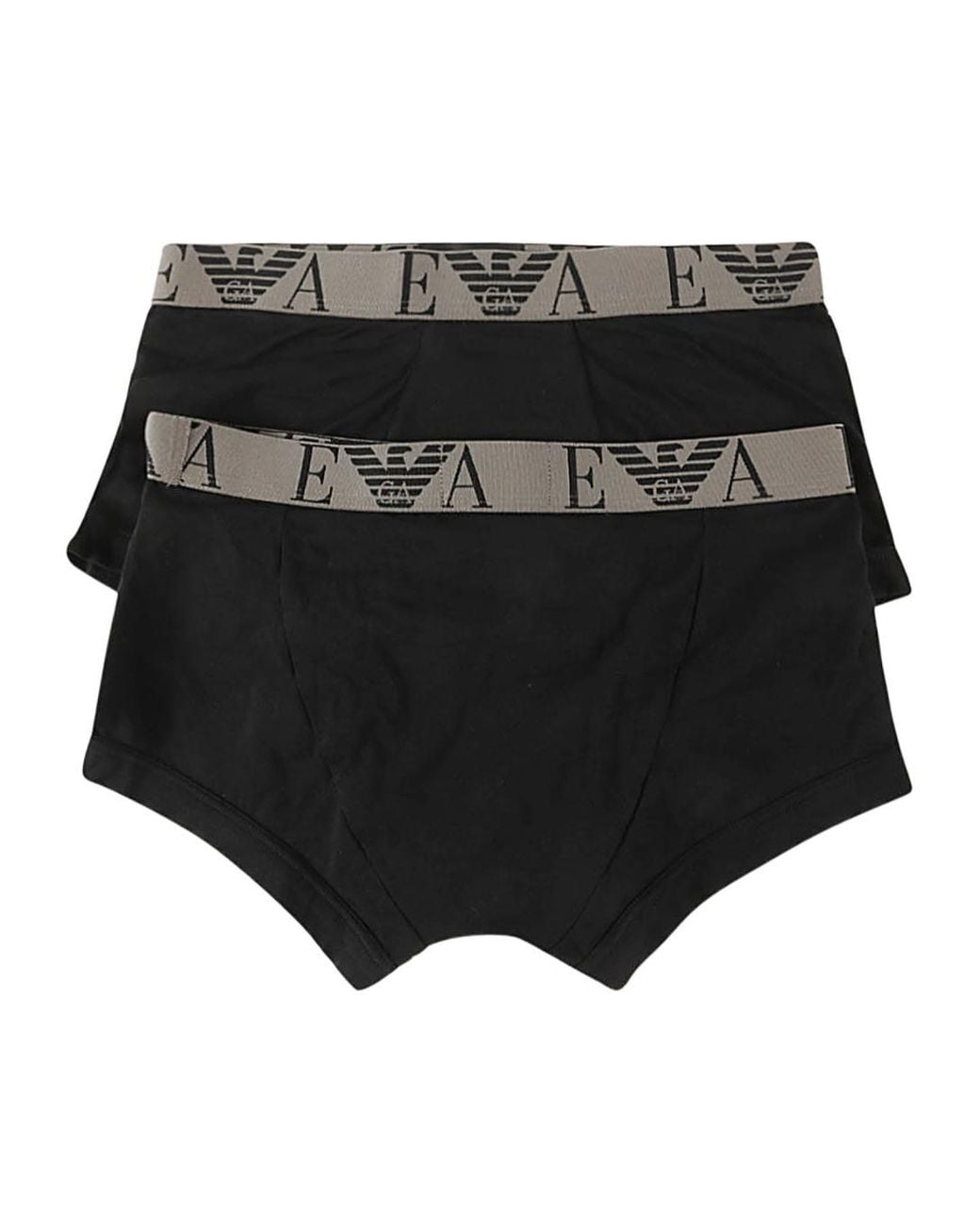 Emporio Armani Black Logo Boxer Briefs, Pack Of Two for men