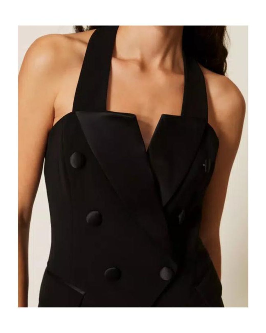 Twinset Black Logo Button Vest