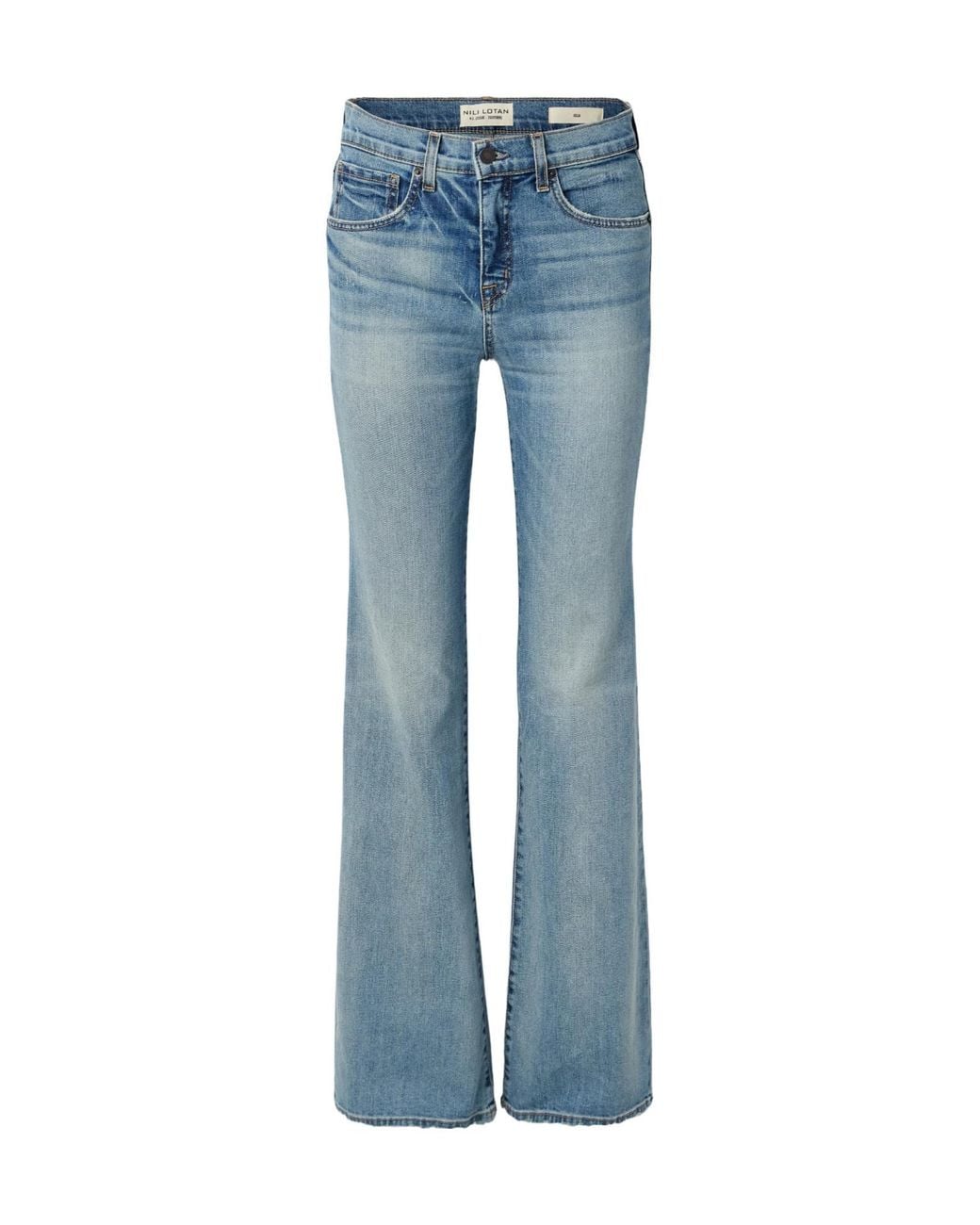 Nili Lotan Blue Celia High-Rise Straight-Leg Jeans