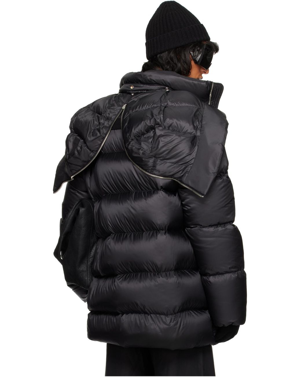 Moncler Black 'Cyclopic' Down Jacket With Removable Hood And Logo Patch
