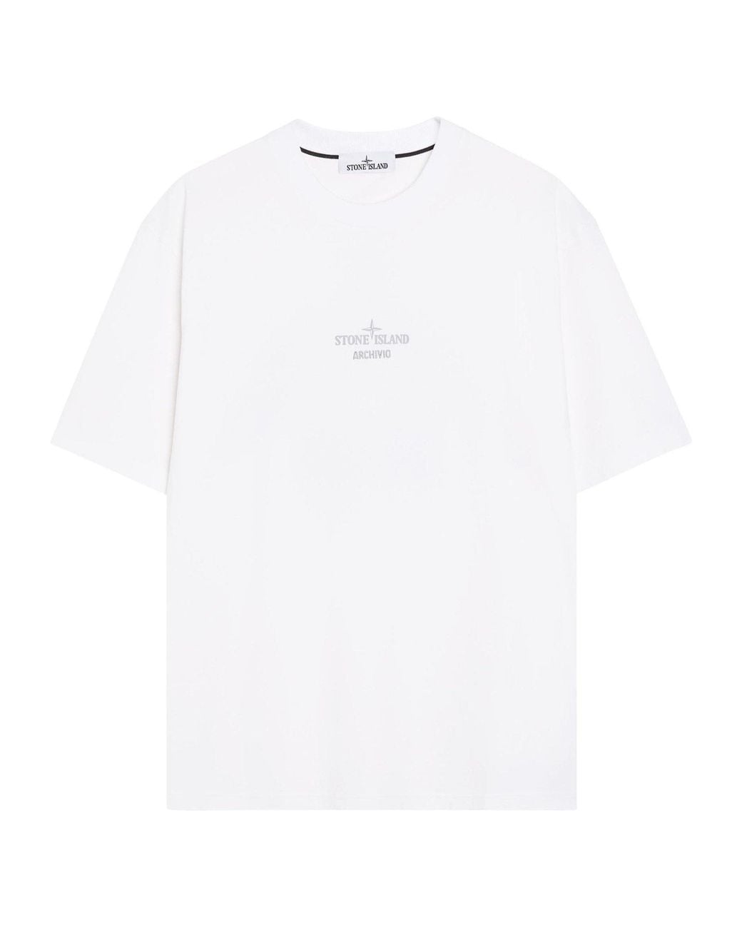 Stone Island White Simple Pure Cotton T-Shirt for men