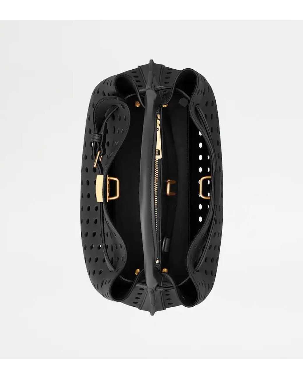 Tod's Black Tim Perforated Tote Bag