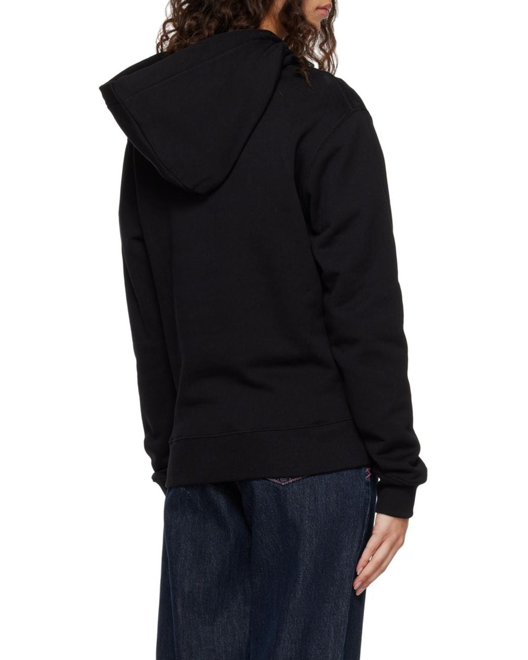 Etudes Studio Black Logo Embroidered Drawstring Hoodie for men