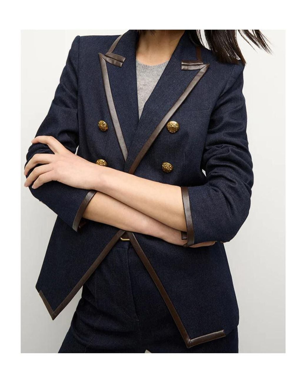 Veronica Beard Blue Long-Sleeved Suit Coat