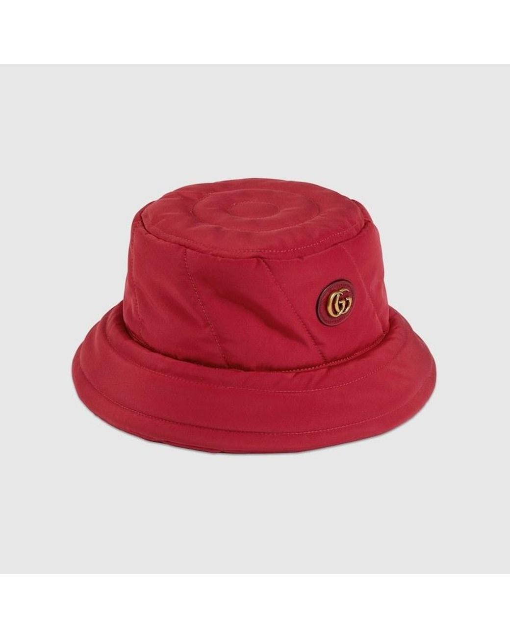 Gucci Red Quilted Bucket Hat