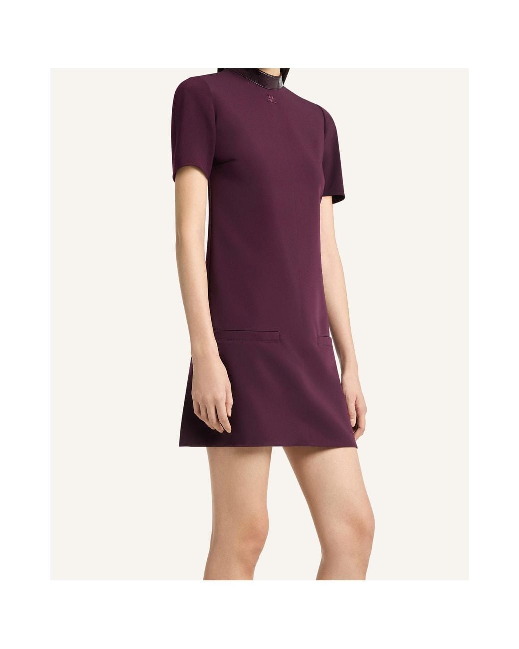 Courreges Purple Courrèges Mock-Neck A-Line Mini Dress