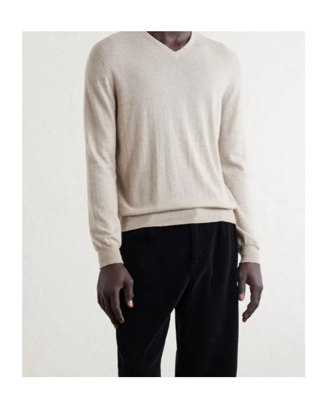 The Row White V-Neck Sweater for men