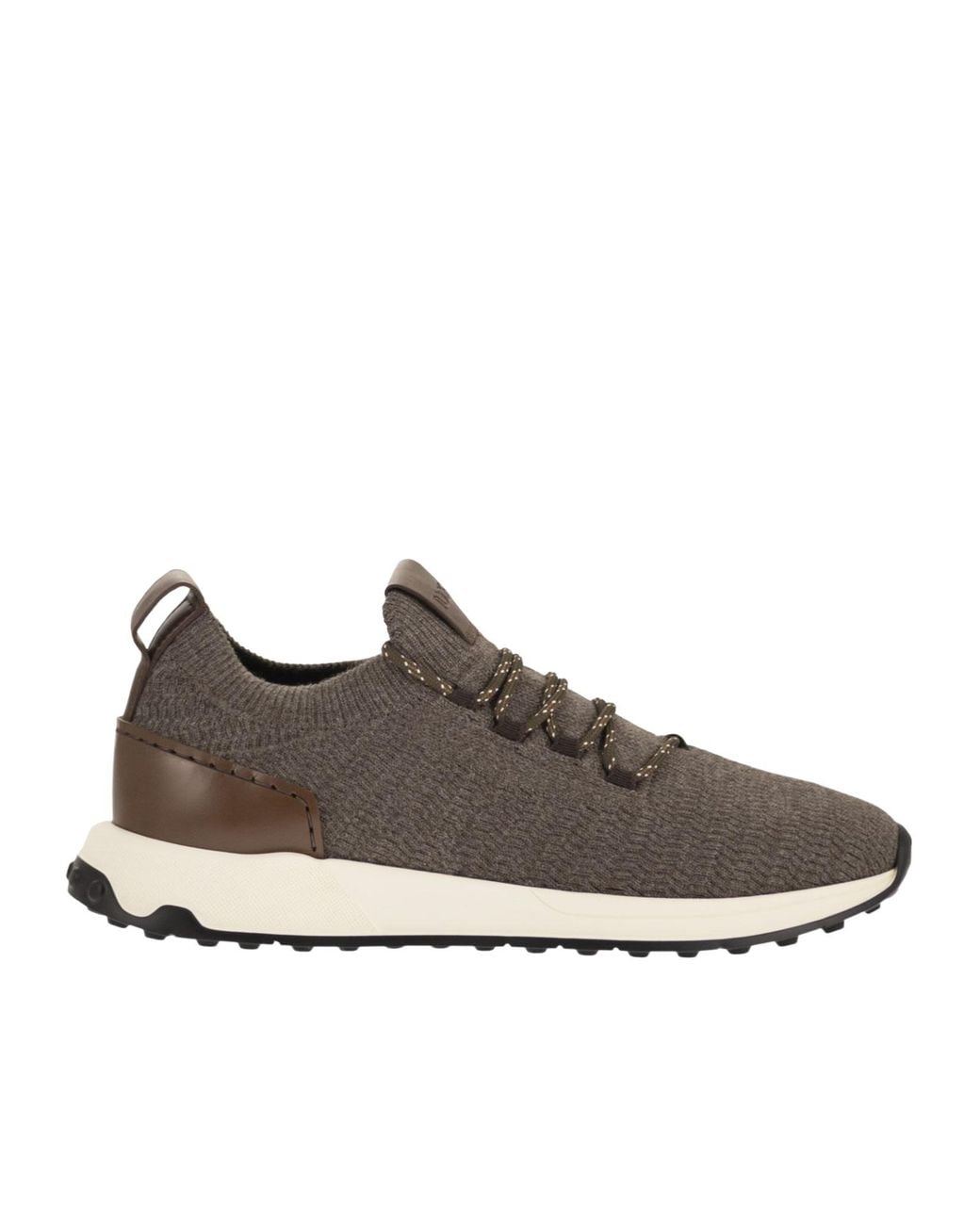 Tod's Brown Technical Fabric Sneakers With Leather Inserts for men