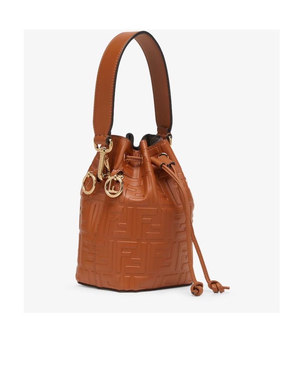 Fendi Brown Leather Mini-Bag With Ff Motif
