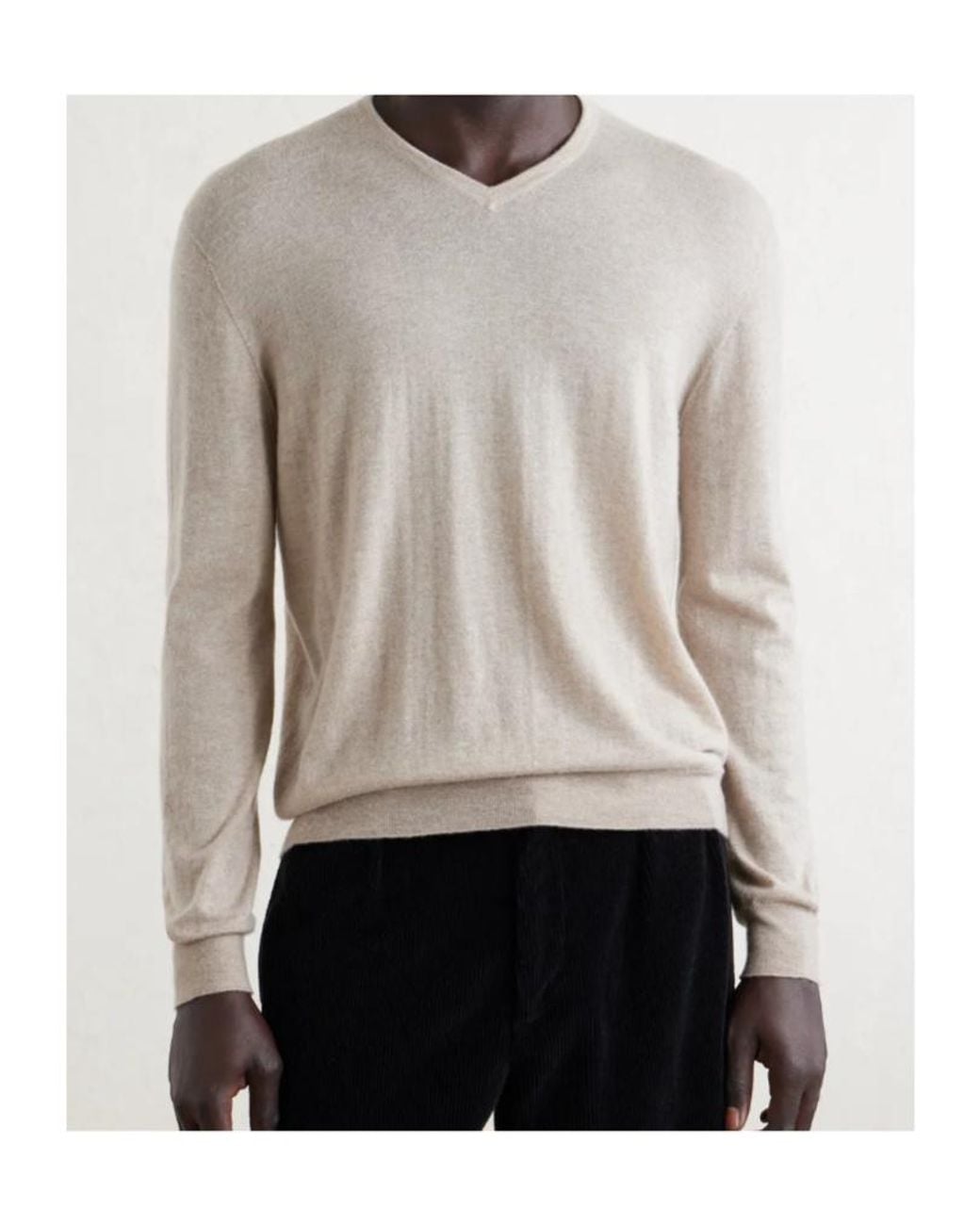 The Row White V-Neck Sweater for men