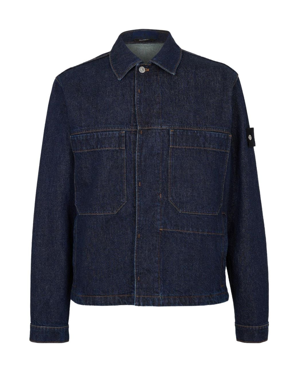 Stone Island Blue Practical Denim Jacket for men