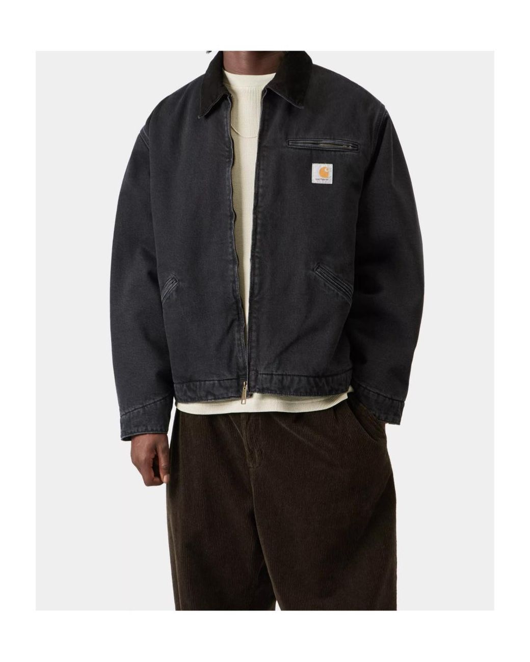Carhartt Black Zip-Up Denim Jacket for men