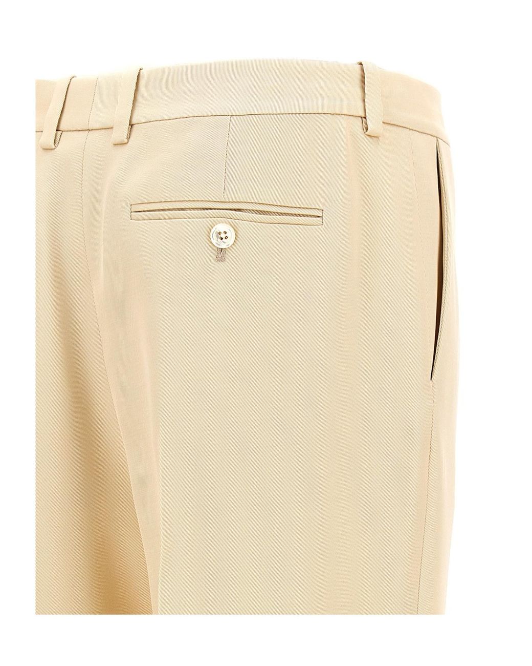 Tom Ford Natural Front Pleat Tailored Trousers