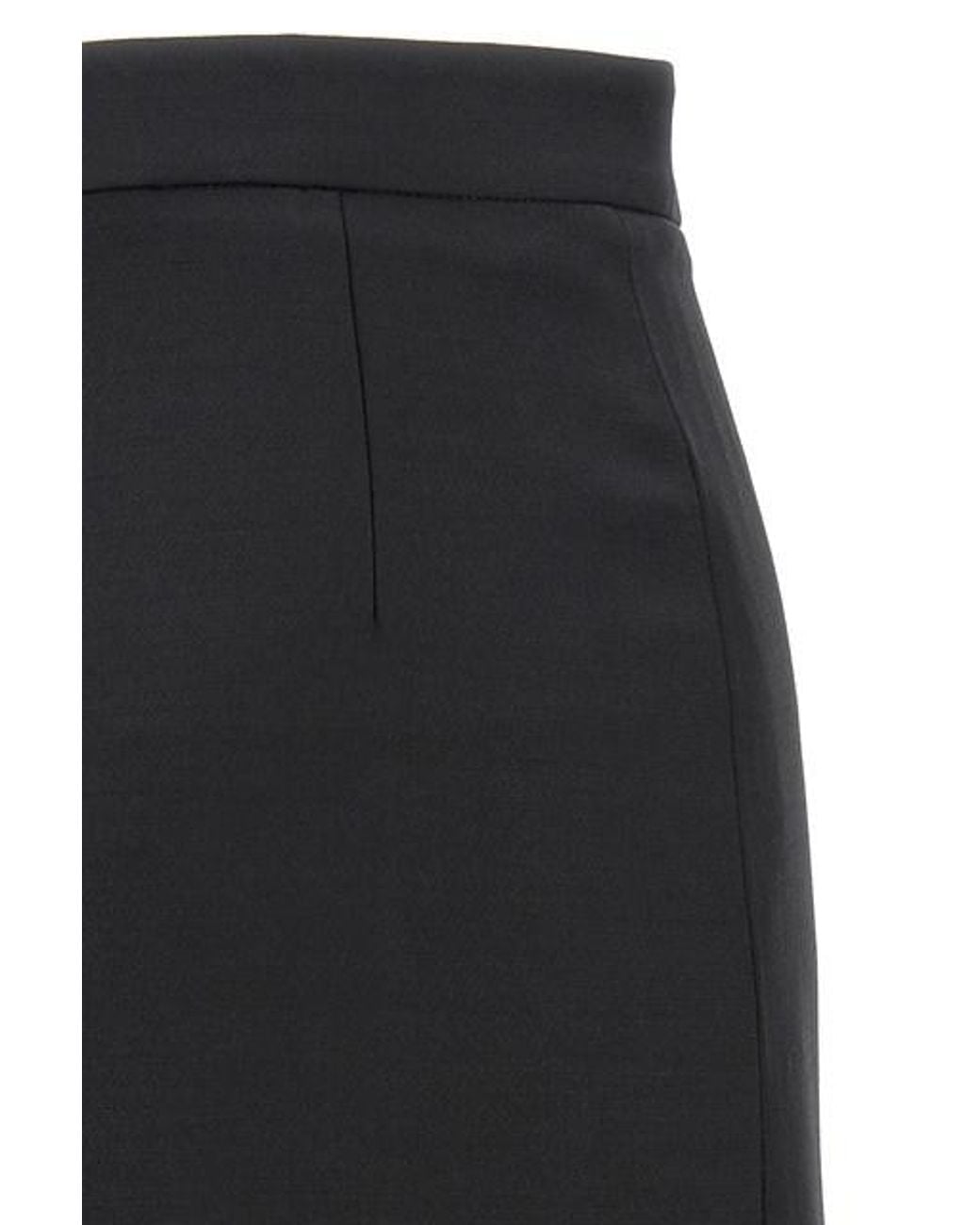 Valentino Black Bow Detailed Ruffled Hem Skirt