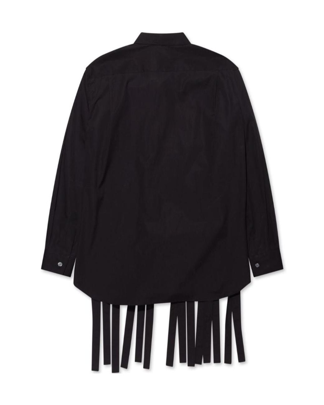 Comme des Garçons Black Fringed Pleated Cotton Shirt for men