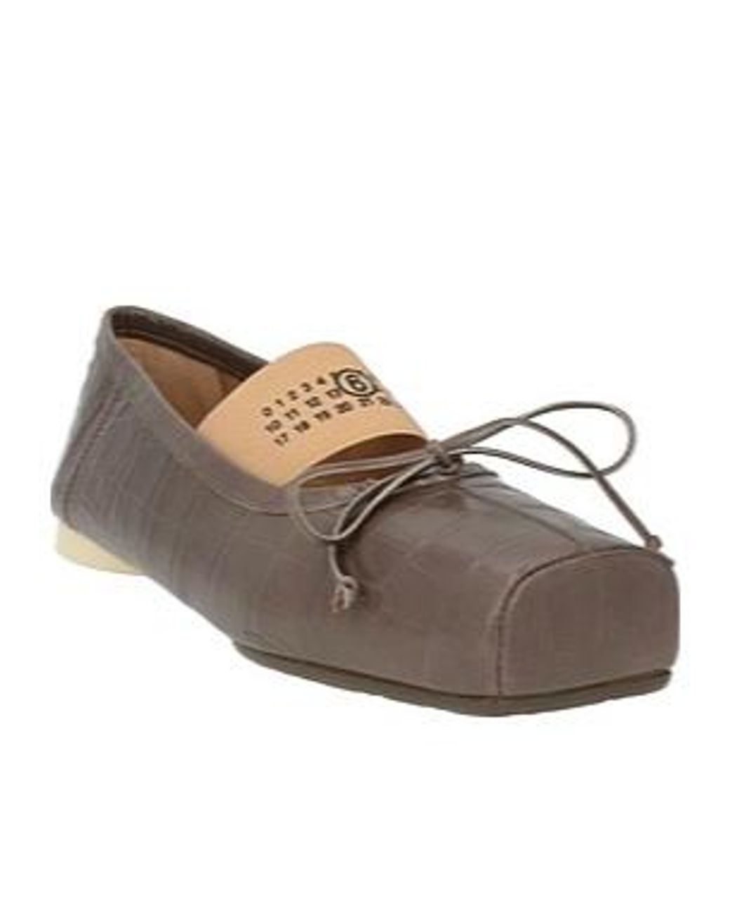 MM6 by Maison Margiela Gray Crocodile-Patterned Marie Jean Shoes