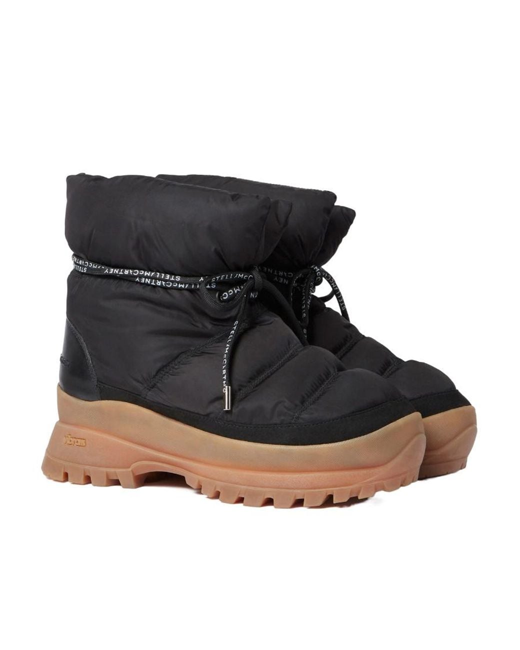 Stella McCartney Black Trace Puffy Logo-Print Strap Boots