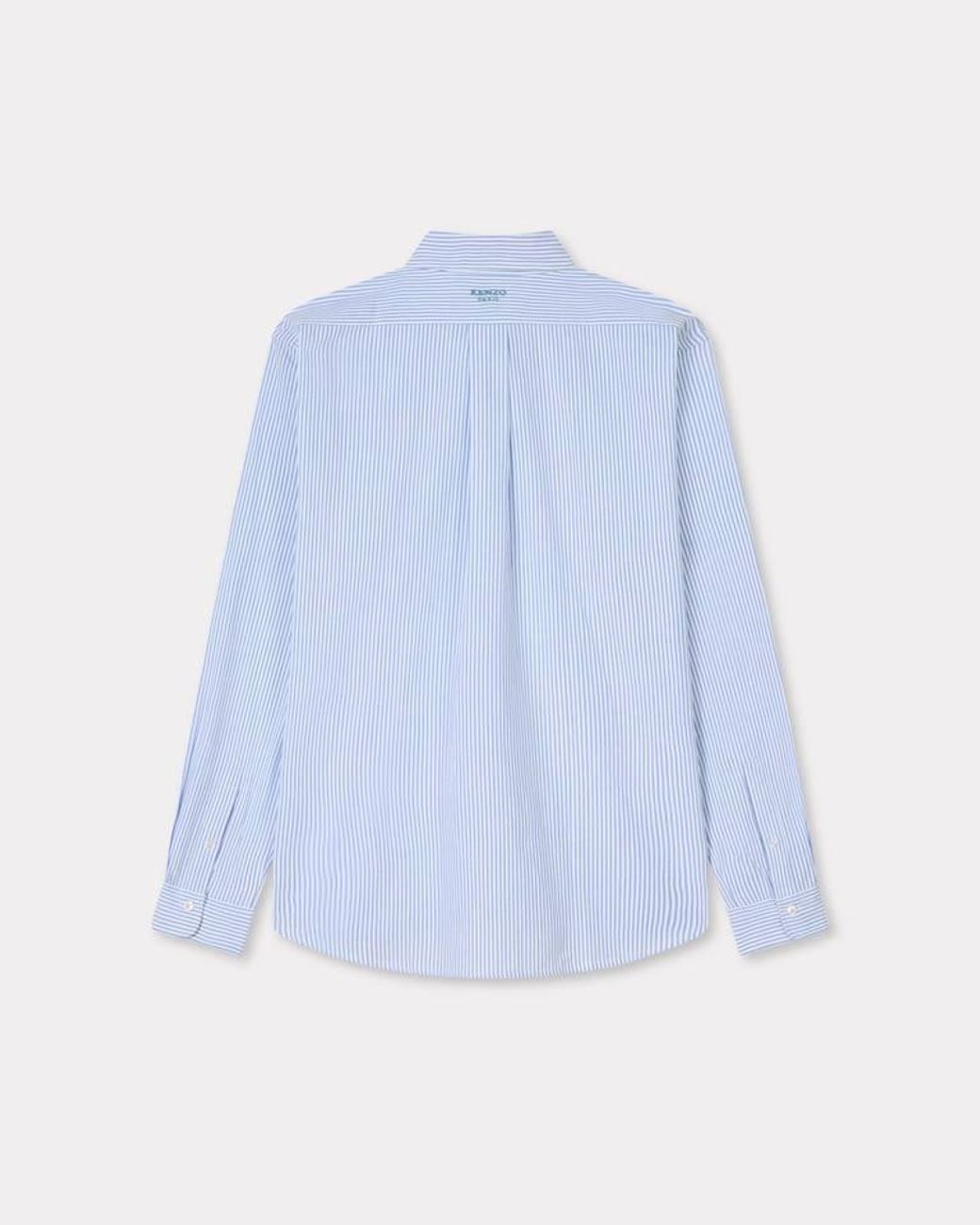 KENZO Blue Button-Up Striped Shirt for men