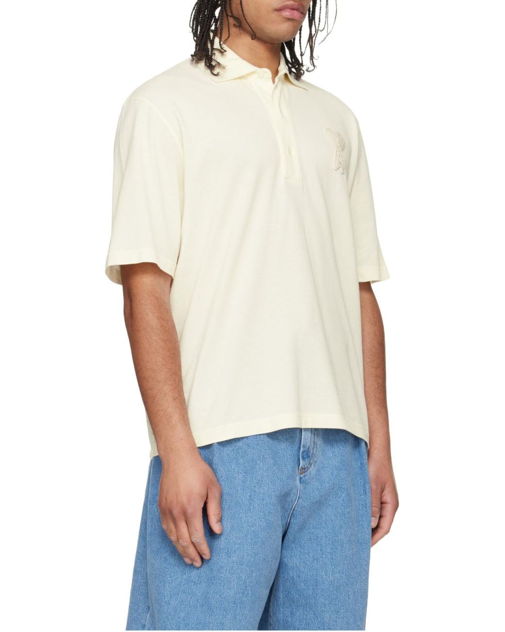 AMI White Ami Ami De Coeur Short-Sleeved Polo Shirt for men