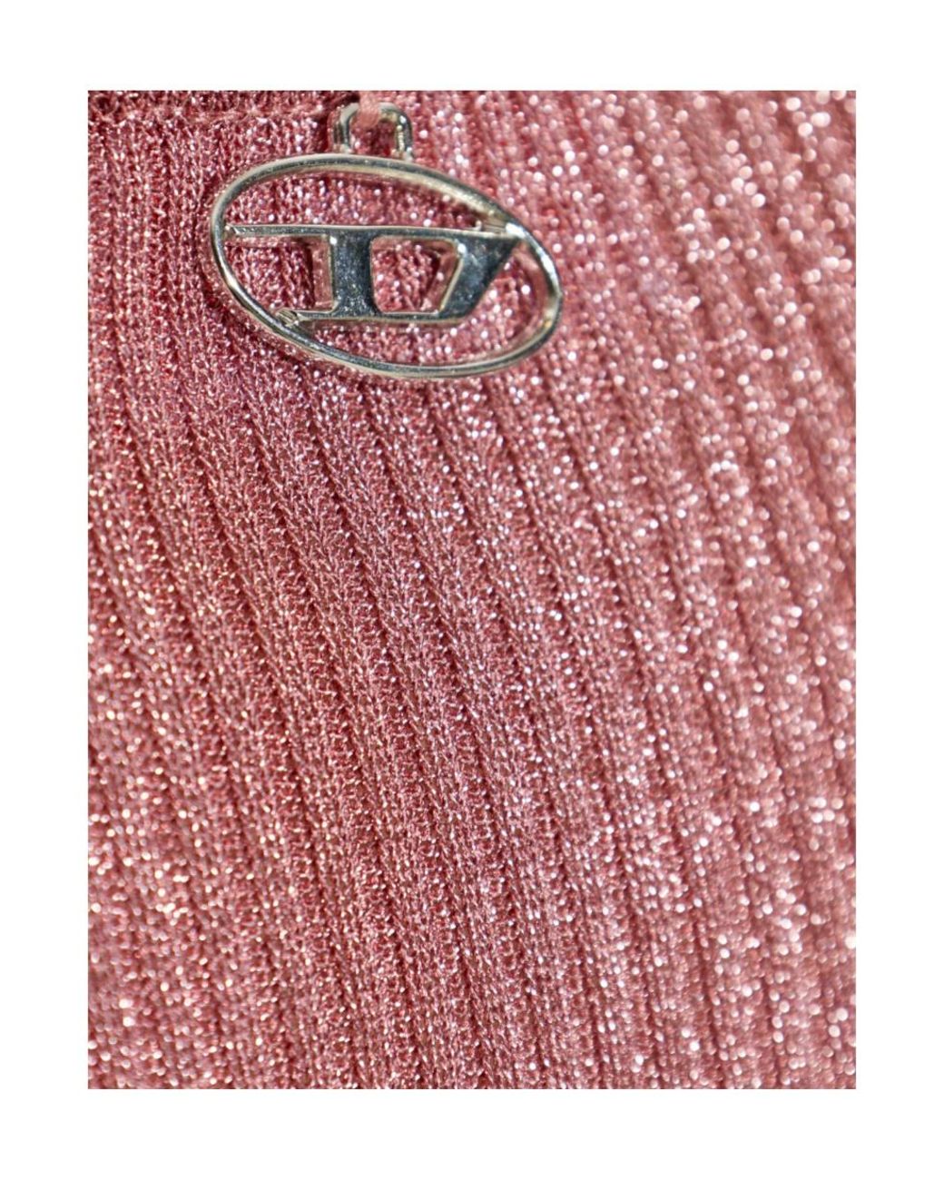 DIESEL Pink Dalila Metallic Knitted Dress