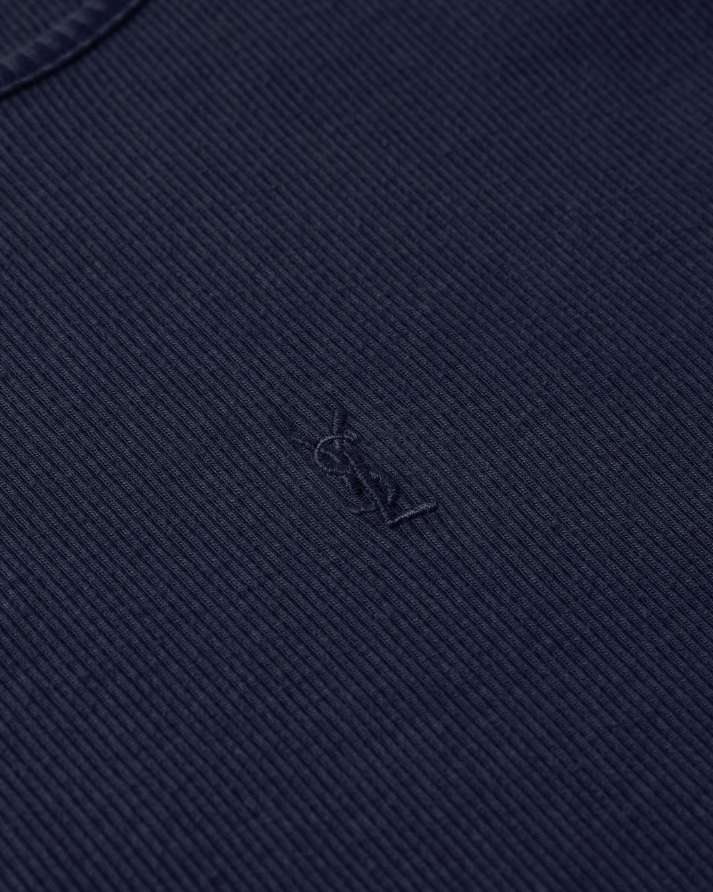 Saint Laurent Blue Cassandre Ribbed Tank Top