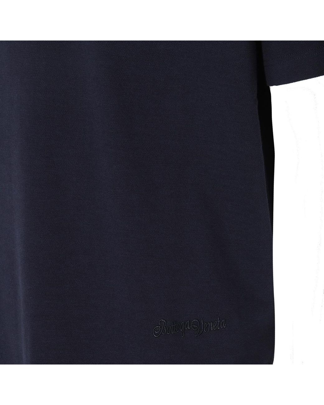 Bottega Veneta Blue Logo Embroidered Short-Sleeved Polo Shirt for men