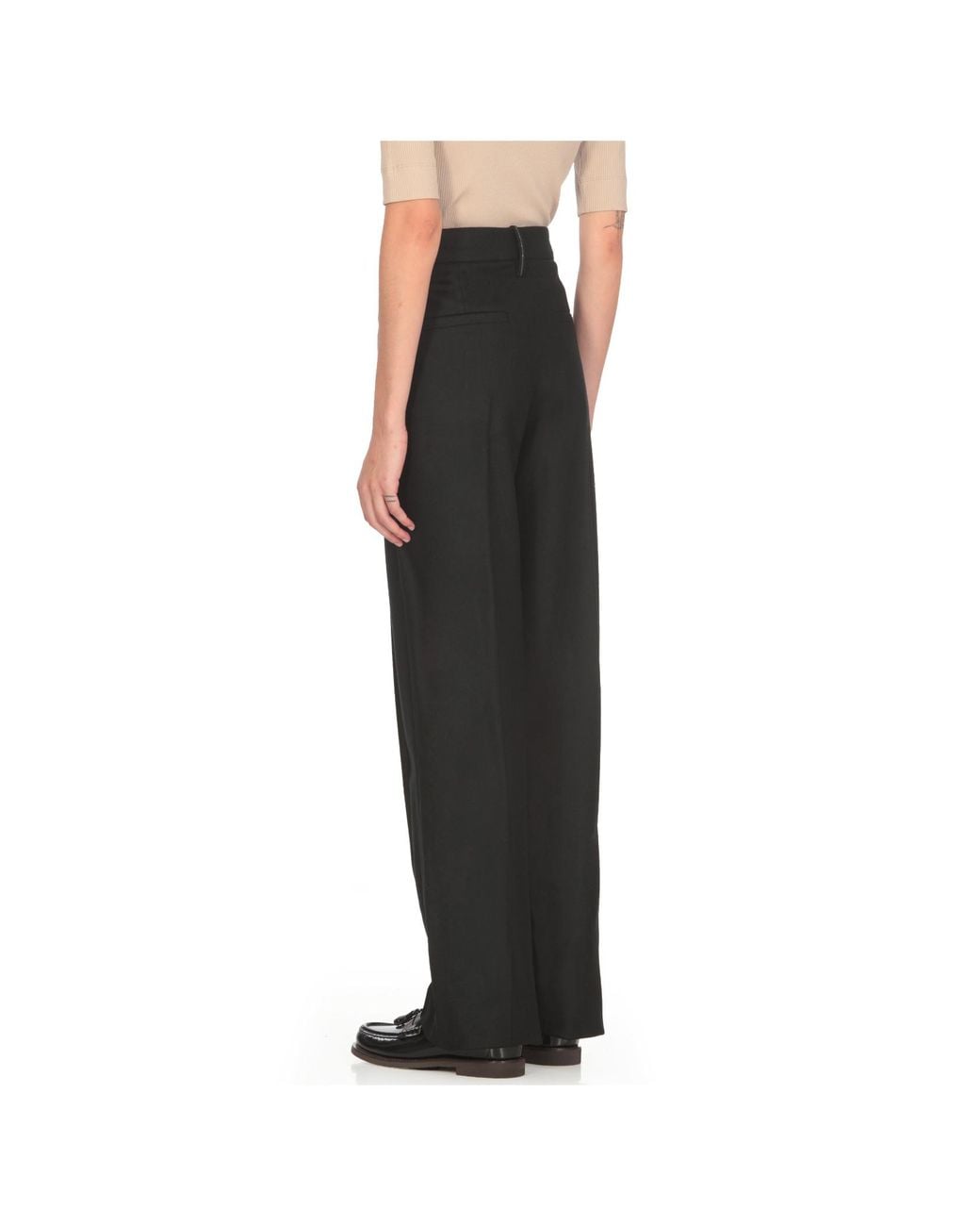 Brunello Cucinelli Black Pleated Tailored Trousers