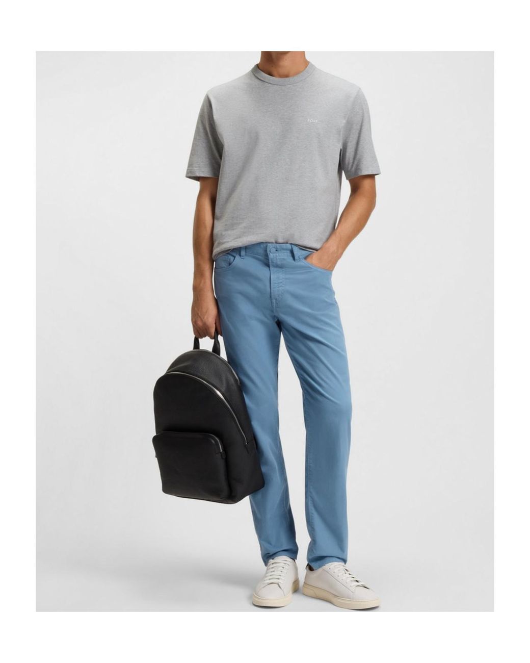 Boss Blue Maine Regular-Fit Trousers for men